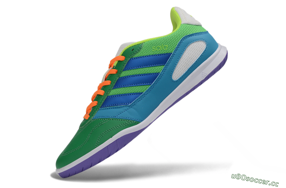 Men's Adidas Top Sala IC Indoor & Futsal Low-Tops Football Shoes - Green/Ocean Blue/Lime Punch 5