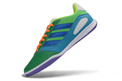 Men's Adidas Top Sala IC Indoor & Futsal Low-Tops Football Shoes - Green/Ocean Blue/Lime Punch