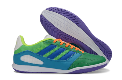Men's Adidas Top Sala IC Indoor & Futsal Low-Tops Football Shoes - Green/Ocean Blue/Lime Punch