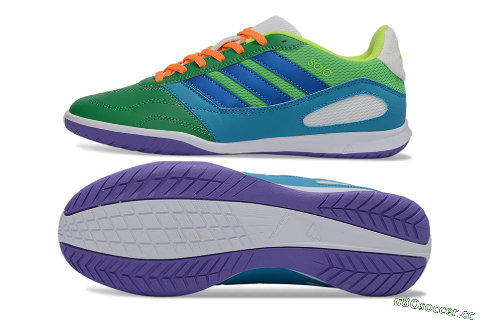 Men's Adidas Top Sala IC Indoor & Futsal Low-Tops Football Shoes - Green/Ocean Blue/Lime Punch 1