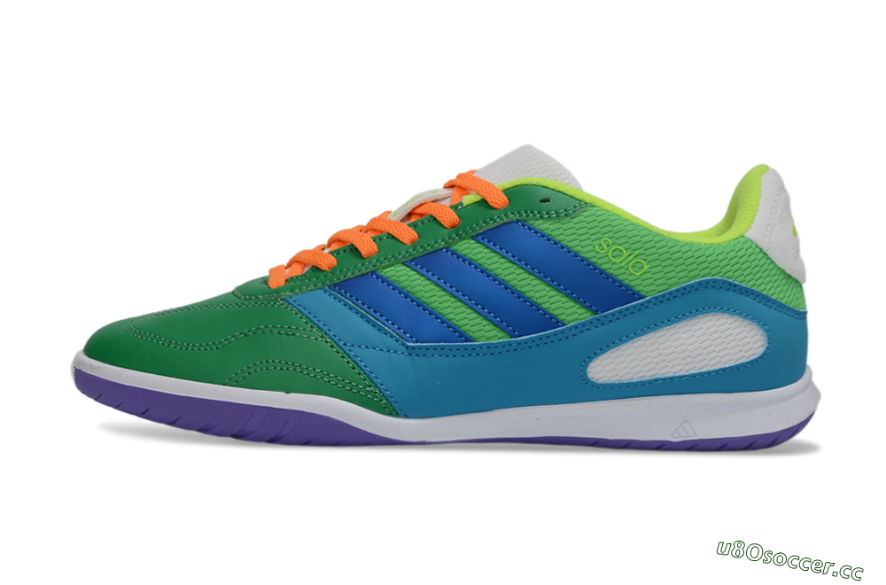 Men's Adidas Top Sala IC Indoor & Futsal Low-Tops Football Shoes - Green/Ocean Blue/Lime Punch 0