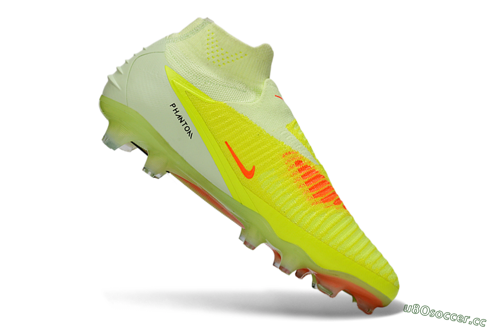 Unisex Nike Phantom 6 Elite High FG Firm Ground Low-Tops Football Boots - Yellow/Fluorescent Yellow/Neon Orange 4