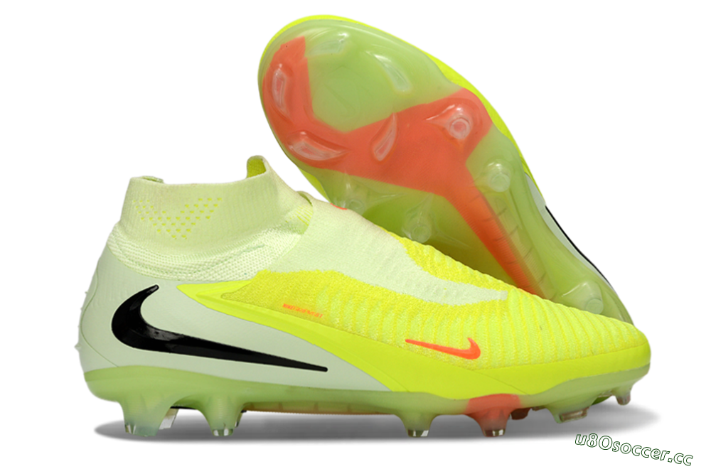 Unisex Nike Phantom 6 Elite High FG Firm Ground Low-Tops Football Boots - Yellow/Fluorescent Yellow/Neon Orange 2