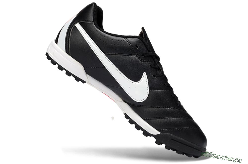 Men's Nike Tiempo Legend 10 Elite TF Artificial Turf Low-Tops Football Shoes - Black/White/Gray 4