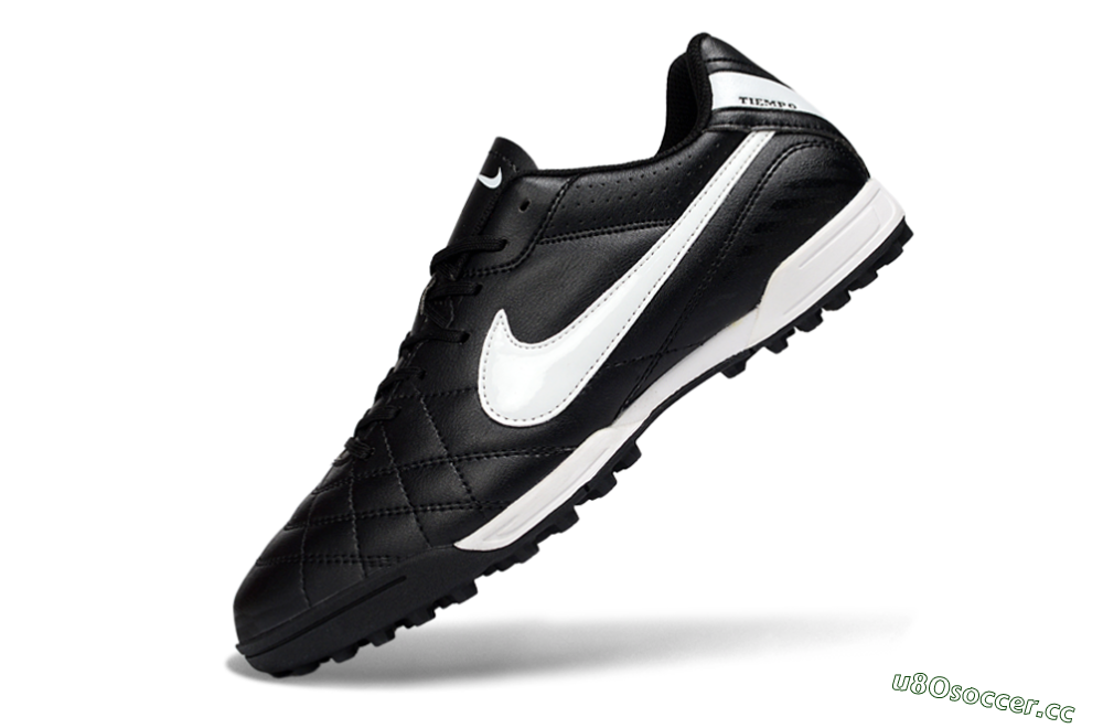 Men's Nike Tiempo Legend 10 Elite TF Artificial Turf Low-Tops Football Shoes - Black/White/Gray 5