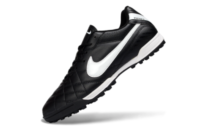 Men's Nike Tiempo Legend 10 Elite TF Artificial Turf Low-Tops Football Shoes - Black/White/Gray
