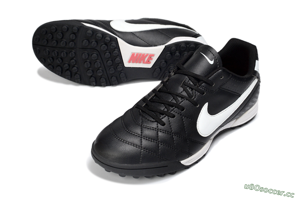 Men's Nike Tiempo Legend 10 Elite TF Artificial Turf Low-Tops Football Shoes - Black/White/Gray 3