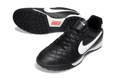 Men's Nike Tiempo Legend 10 Elite TF Artificial Turf Low-Tops Football Shoes - Black/White/Gray