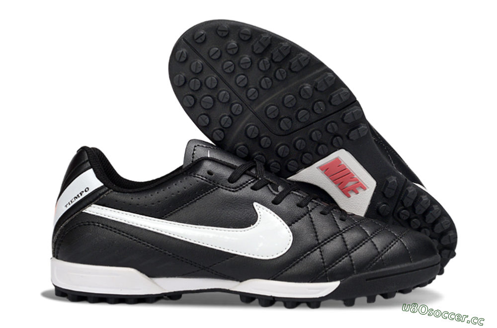 Men's Nike Tiempo Legend 10 Elite TF Artificial Turf Low-Tops Football Shoes - Black/White/Gray 2