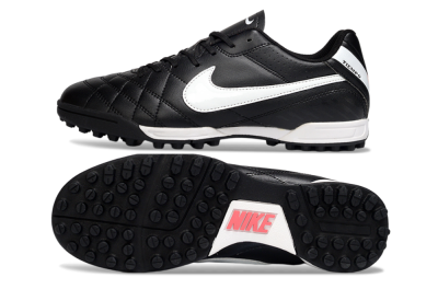 Men's Nike Tiempo Legend 10 Elite TF Artificial Turf Low-Tops Football Shoes - Black/White/Gray