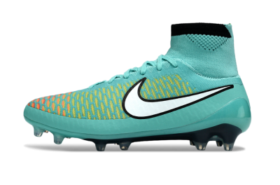 Men's Nike Magista Obra FG Firm Ground High-Tops Football Boots - Aqua/Coral Burst/Neon Black