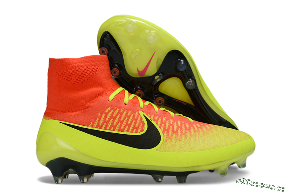 Men's Nike Magista Obra FG Firm Ground High-Tops Football Boots - Yellow/Electric Yellow/Fiery Orange 2