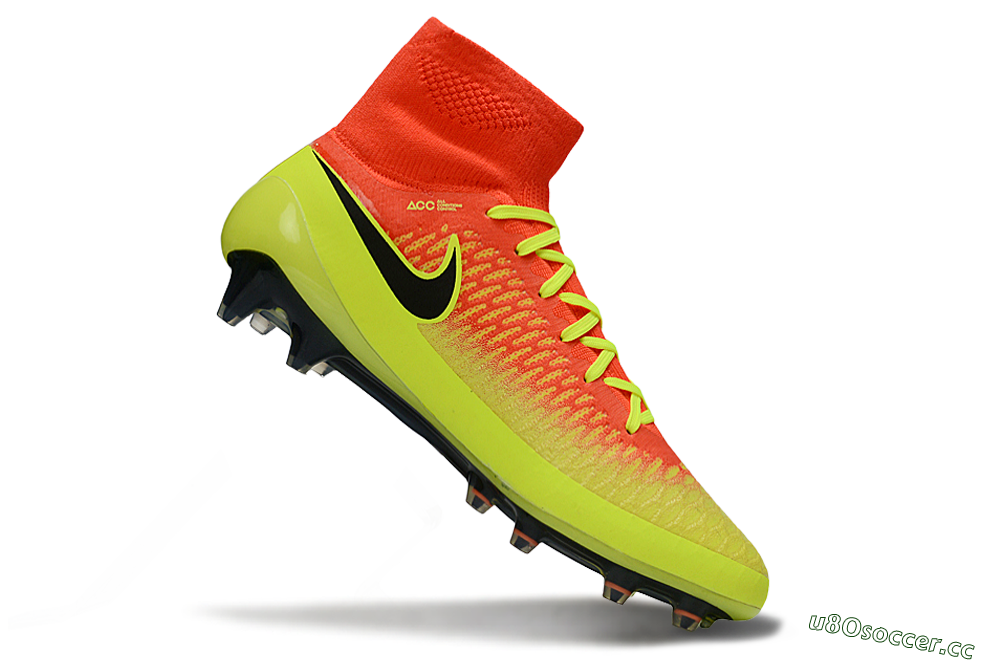 Men's Nike Magista Obra FG Firm Ground High-Tops Football Boots - Yellow/Electric Yellow/Fiery Orange 4