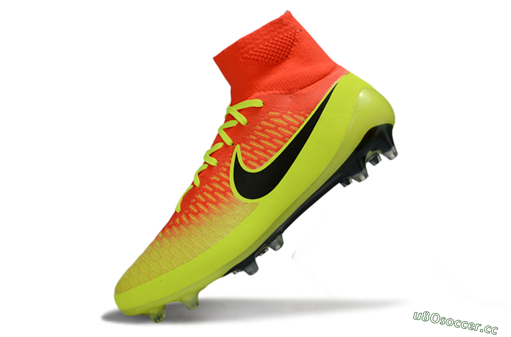 Men's Nike Magista Obra FG Firm Ground High-Tops Football Boots - Yellow/Electric Yellow/Fiery Orange 5