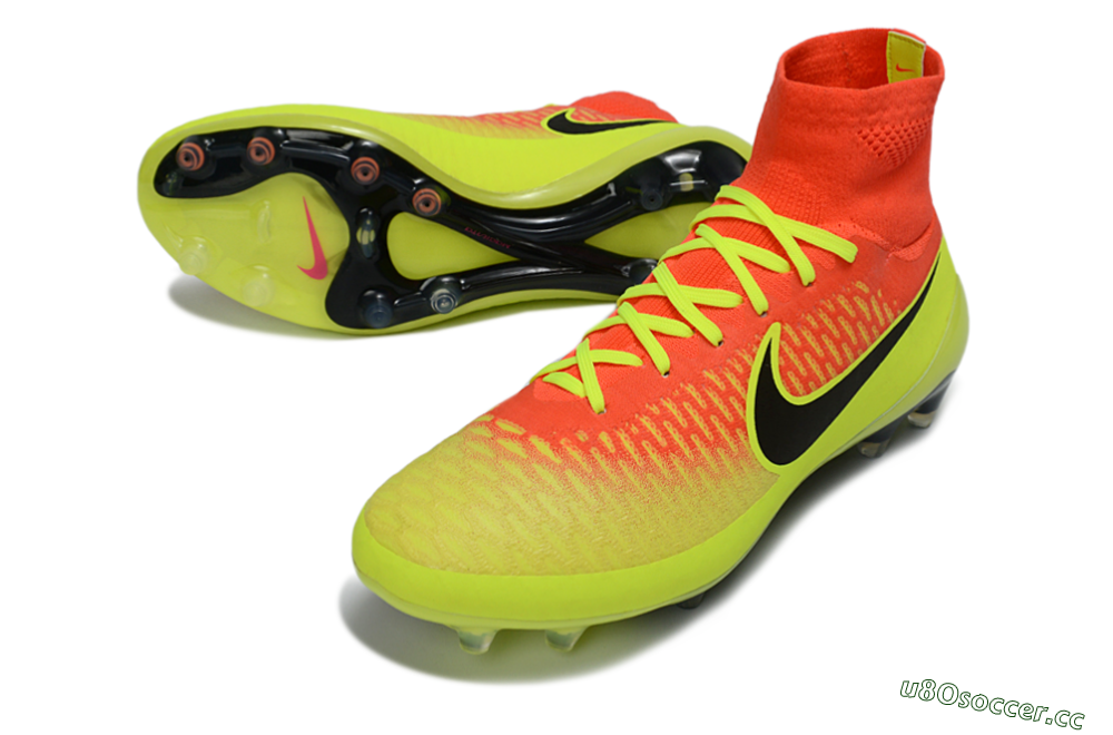 Men's Nike Magista Obra FG Firm Ground High-Tops Football Boots - Yellow/Electric Yellow/Fiery Orange 3