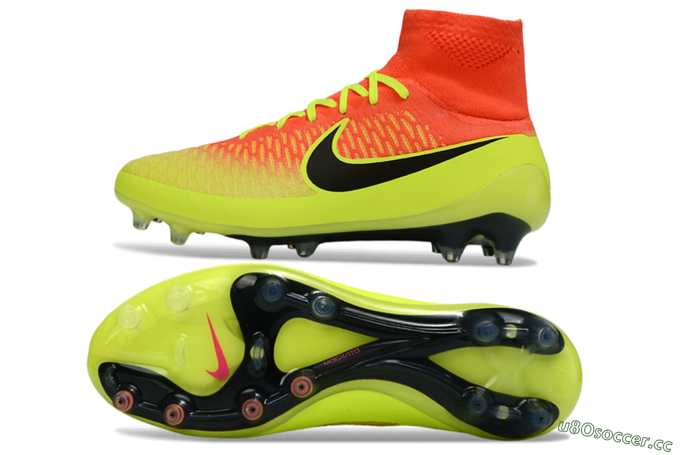 Men's Nike Magista Obra FG Firm Ground High-Tops Football Boots - Yellow/Electric Yellow/Fiery Orange 1