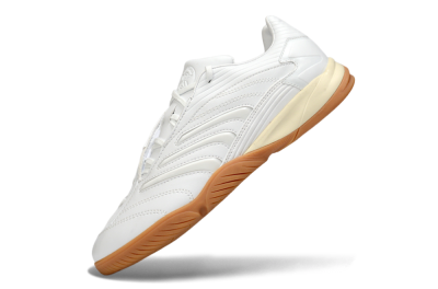 Men's Adidas Predator Precision IC Indoor & Futsal Low-Tops Football Shoes - White/Cream Beige/Gum Brown