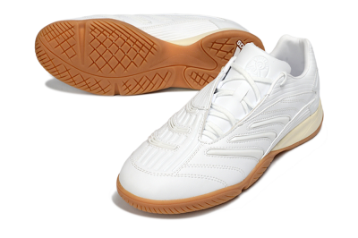 Men's Adidas Predator Precision IC Indoor & Futsal Low-Tops Football Shoes - White/Cream Beige/Gum Brown