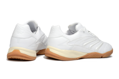 Men's Adidas Predator Precision IC Indoor & Futsal Low-Tops Football Shoes - White/Cream Beige/Gum Brown