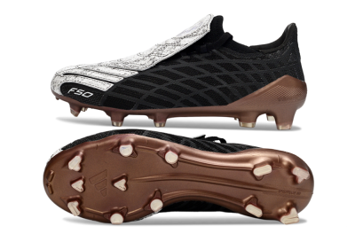 Unisex Adidas F50 Spider Elite FG Firm Ground Low-Tops Football Boots - Black/Metallic Brown/White