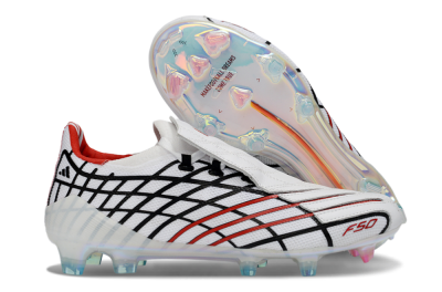Unisex Adidas F50 Spider Elite FG Firm Ground Low-Tops Football Boots - White/Dynamic Red/Black
