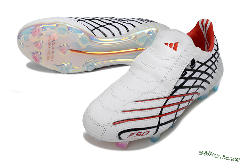 Unisex Adidas F50 Spider Elite FG Firm Ground Low-Tops Football Boots - White/Dynamic Red/Black 3