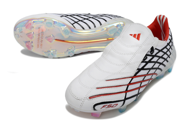 Unisex Adidas F50 Spider Elite FG Firm Ground Low-Tops Football Boots - White/Dynamic Red/Black