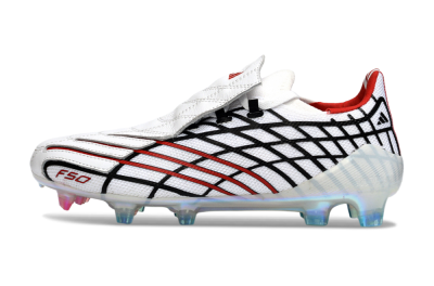 Unisex Adidas F50 Spider Elite FG Firm Ground Low-Tops Football Boots - White/Dynamic Red/Black