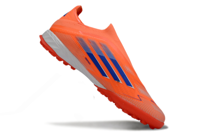 Unisex Adidas F50 Elite Laceless TF Artificial Turf Low-Tops Football Shoes - Peach/Coral Burst/Deep Ocean