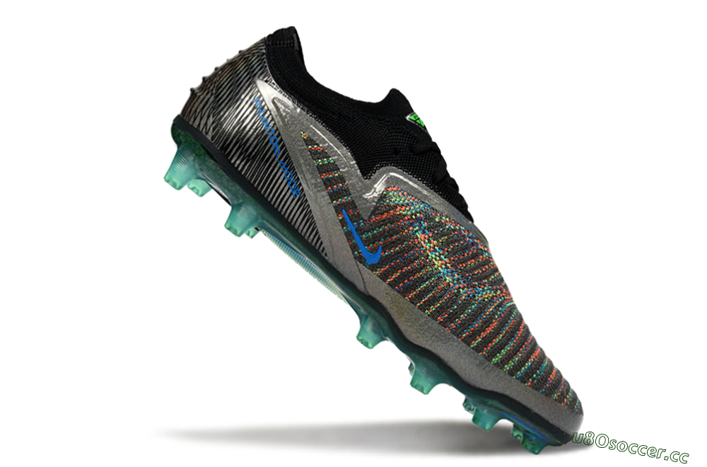 Unisex Nike Phantom 6 Elite AG Artificial Grass Low-Tops Football Boots - Black/Grey/Silver 4