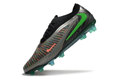 Unisex Nike Phantom 6 Elite AG Artificial Grass Low-Tops Football Boots - Black/Grey/Silver