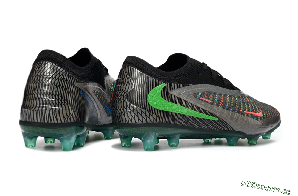Unisex Nike Phantom 6 Elite AG Artificial Grass Low-Tops Football Boots - Black/Grey/Silver 6