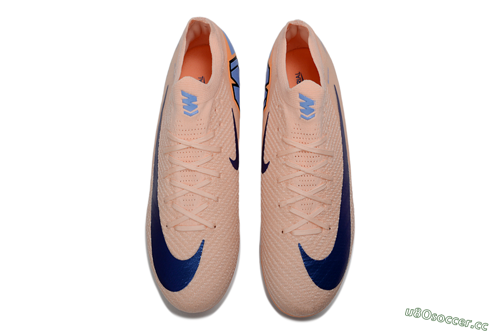 Men's Nike Air Zoom Mercurial Vapor 16 Elite SG Soft Ground Low-Tops Football Boots - Peach/Dark Blue/Nectar Orange 4