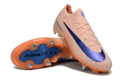 Men's Nike Air Zoom Mercurial Vapor 16 Elite SG Soft Ground Low-Tops Football Boots - Peach/Dark Blue/Nectar Orange