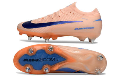Men's Nike Air Zoom Mercurial Vapor 16 Elite SG Soft Ground Low-Tops Football Boots - Peach/Dark Blue/Nectar Orange