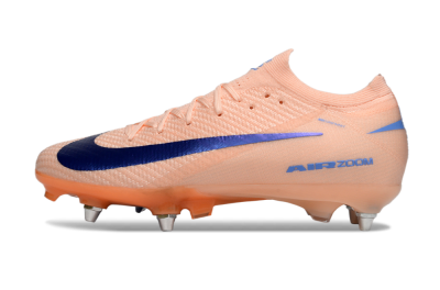 Men's Nike Air Zoom Mercurial Vapor 16 Elite SG Soft Ground Low-Tops Football Boots - Peach/Dark Blue/Nectar Orange