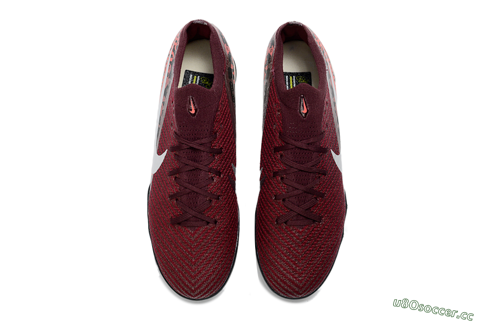 Unisex Nike Air Zoom Mercurial Vapor 16 Elite TF Artificial Turf Low-Tops Football Shoes - Maroon/Crimson Red/Black 4