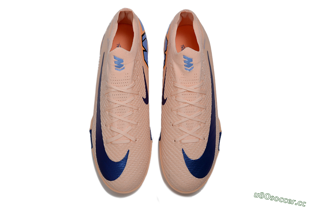 Unisex Nike Air Zoom Mercurial Vapor 16 Elite TF Artificial Turf Low-Tops Football Shoes - Peach/Navy Blue/Light Orange 4