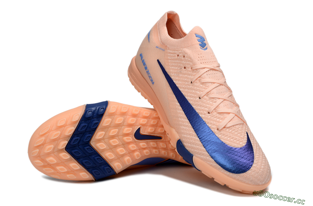 Unisex Nike Air Zoom Mercurial Vapor 16 Elite TF Artificial Turf Low-Tops Football Shoes - Peach/Navy Blue/Light Orange 3
