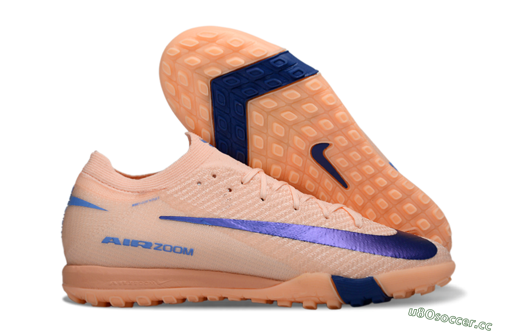 Unisex Nike Air Zoom Mercurial Vapor 16 Elite TF Artificial Turf Low-Tops Football Shoes - Peach/Navy Blue/Light Orange 2