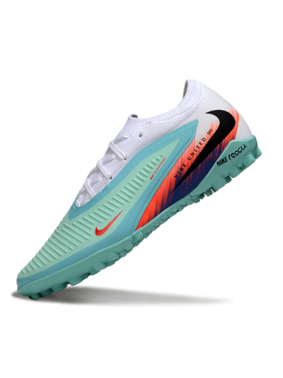 Unisex Nike Phantom 6 Elite Low TF Artificial Turf Low-Tops Football Shoes - Aqua/Coral Blue/Neon Orange