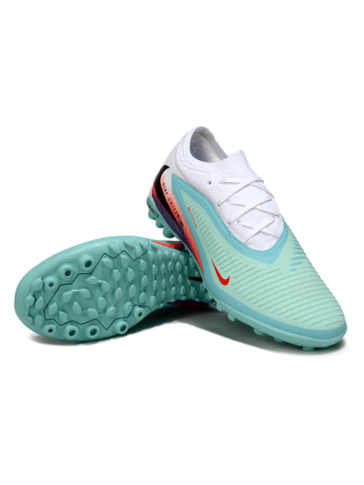 Unisex Nike Phantom 6 Elite Low TF Artificial Turf Low-Tops Football Shoes - Aqua/Coral Blue/Neon Orange