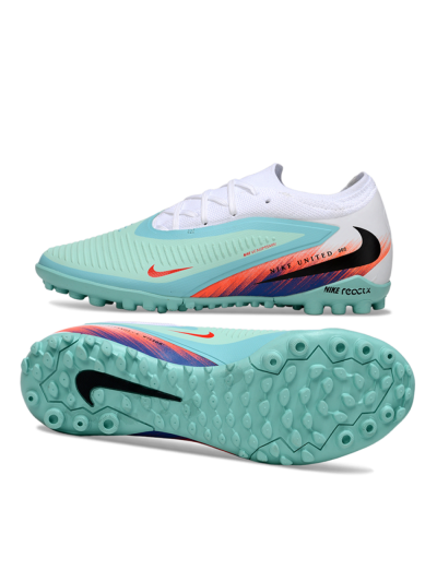 Unisex Nike Phantom 6 Elite Low TF Artificial Turf Low-Tops Football Shoes - Aqua/Coral Blue/Neon Orange