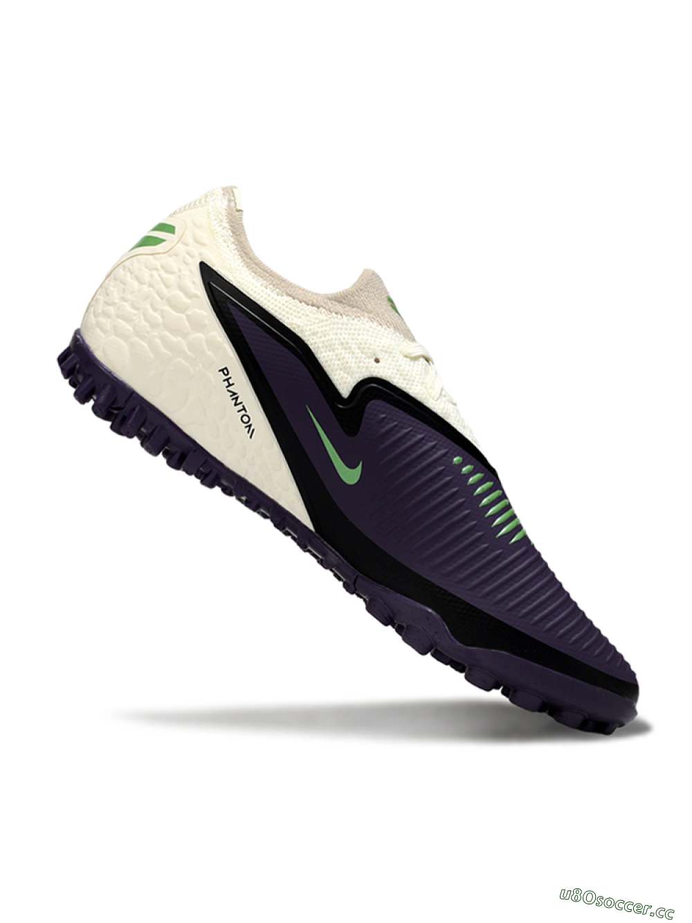 Unisex Nike Phantom 6 Elite Low TF Artificial Turf Low-Tops Football Shoes - Purple/Electric Green/Off White 4