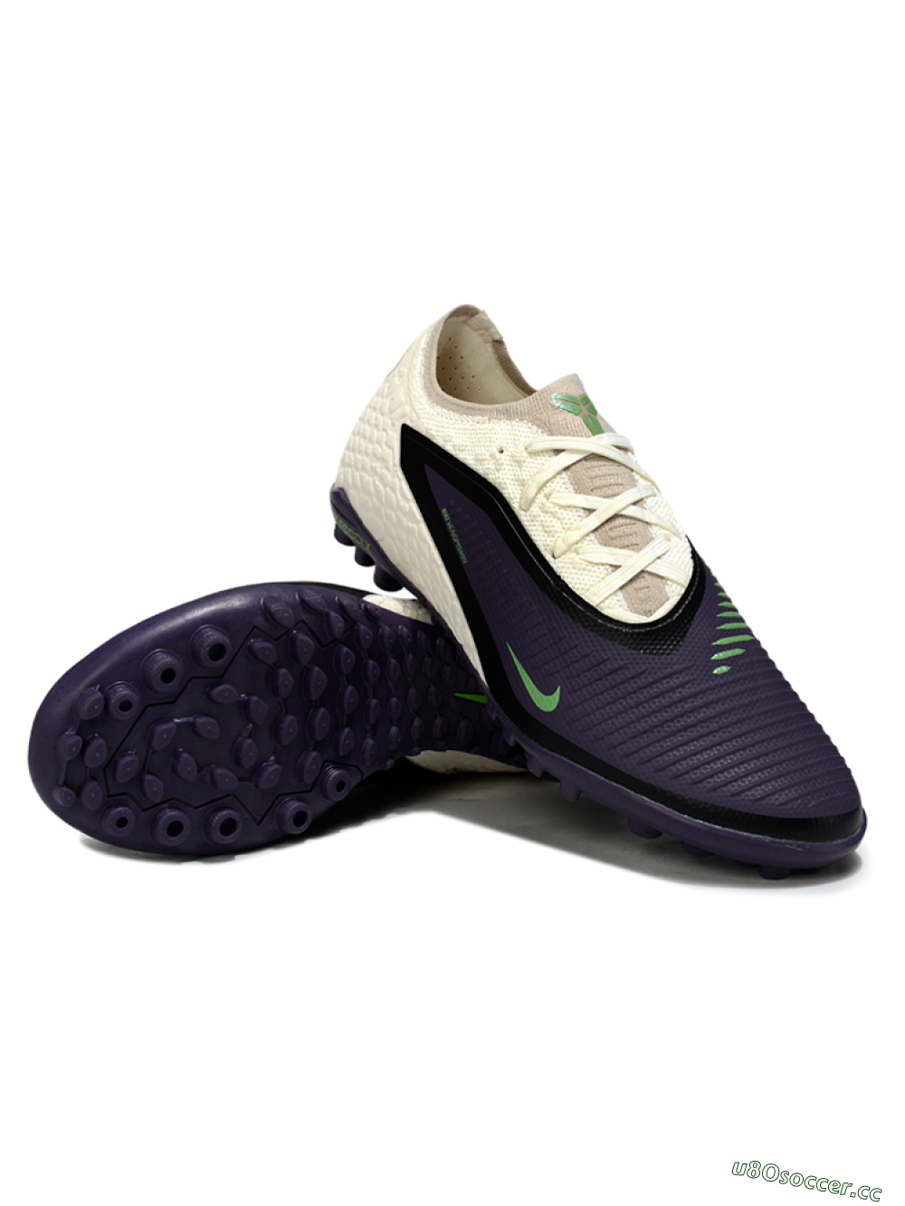 Unisex Nike Phantom 6 Elite Low TF Artificial Turf Low-Tops Football Shoes - Purple/Electric Green/Off White 3