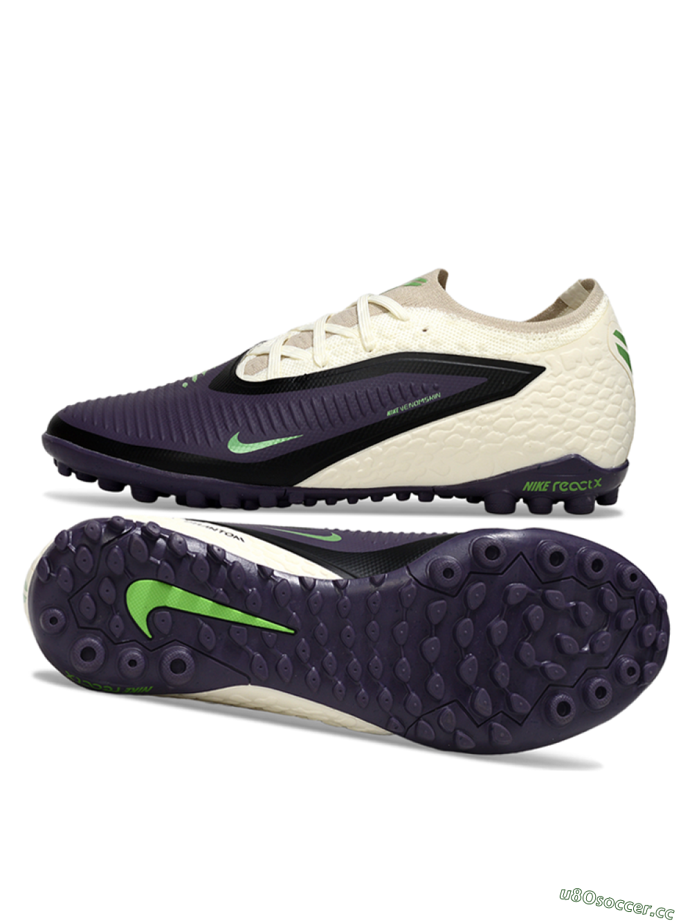 Unisex Nike Phantom 6 Elite Low TF Artificial Turf Low-Tops Football Shoes - Purple/Electric Green/Off White 1