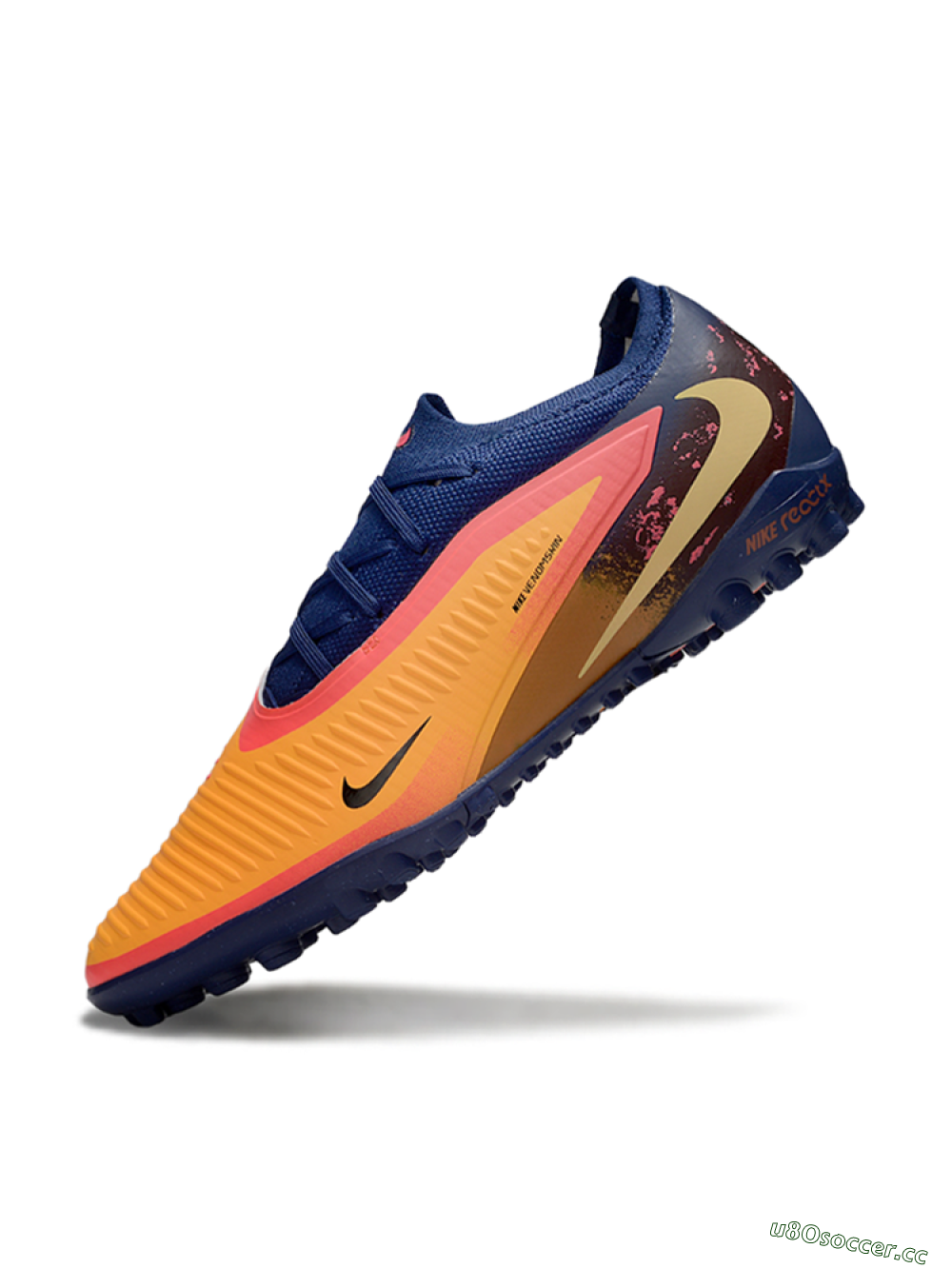 Unisex Nike Phantom 6 Elite Low TF Artificial Turf Low-Tops Football Shoes - Orange/Deep Blue/Flame Pink 5