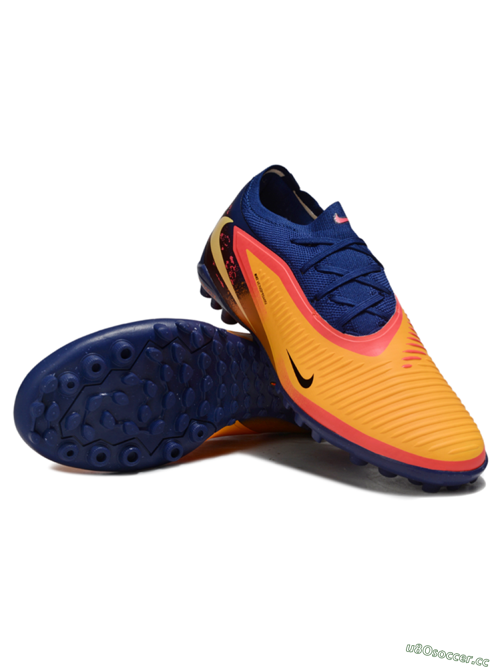 Unisex Nike Phantom 6 Elite Low TF Artificial Turf Low-Tops Football Shoes - Orange/Deep Blue/Flame Pink 3