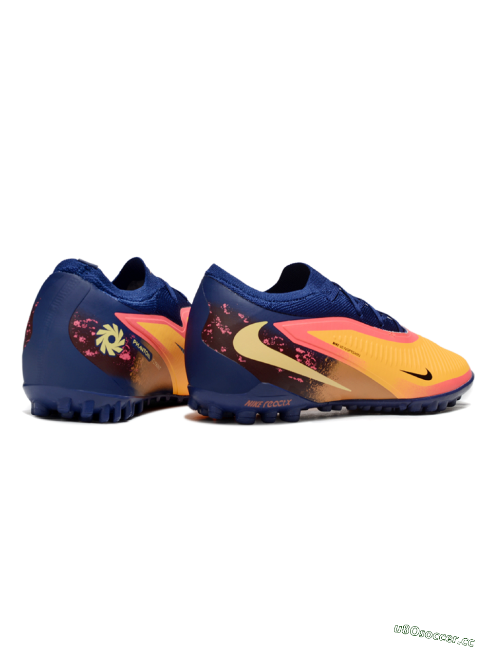 Unisex Nike Phantom 6 Elite Low TF Artificial Turf Low-Tops Football Shoes - Orange/Deep Blue/Flame Pink 6