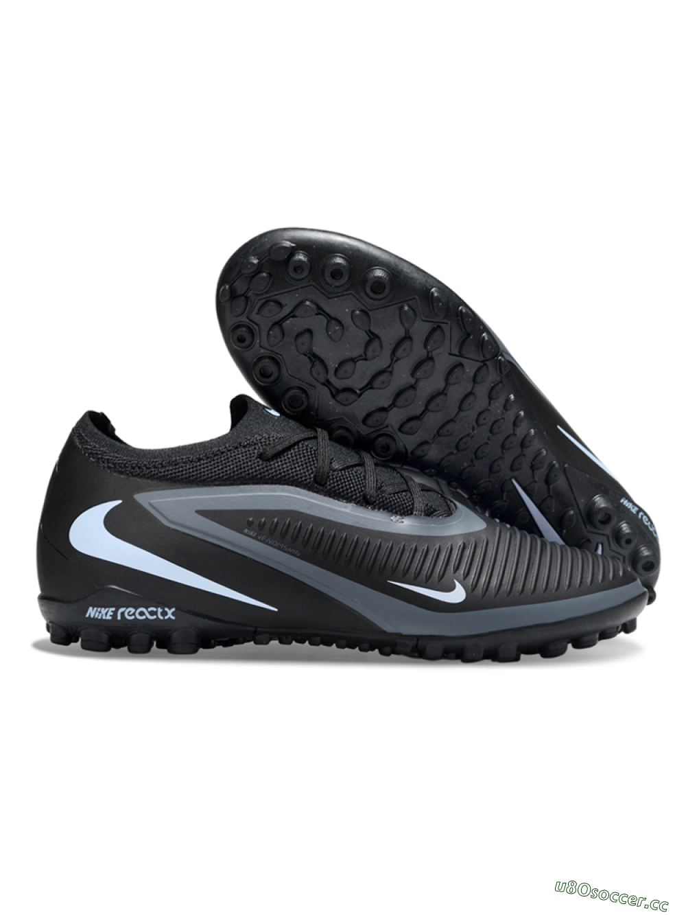 Unisex Nike Phantom 6 Elite Low TF Artificial Turf Low-Tops Football Shoes - Black/Charcoal Gray/White 2